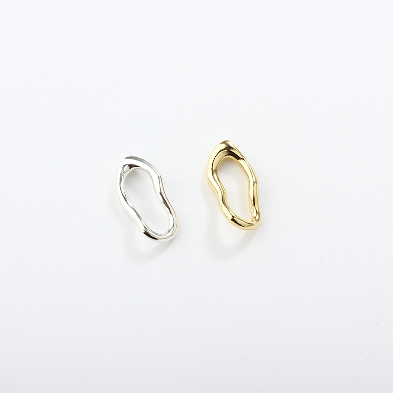 925 Sterling Silver Folded Geometry Ring Connector