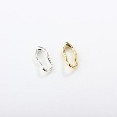925 Sterling Silver Folded Geometry Ring Connector
