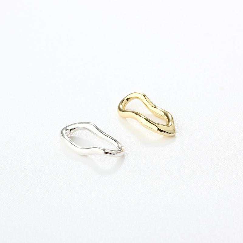 925 Sterling Silver Folded Geometry Ring Connector