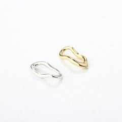 925 Sterling Silver Folded Geometry Ring Connector