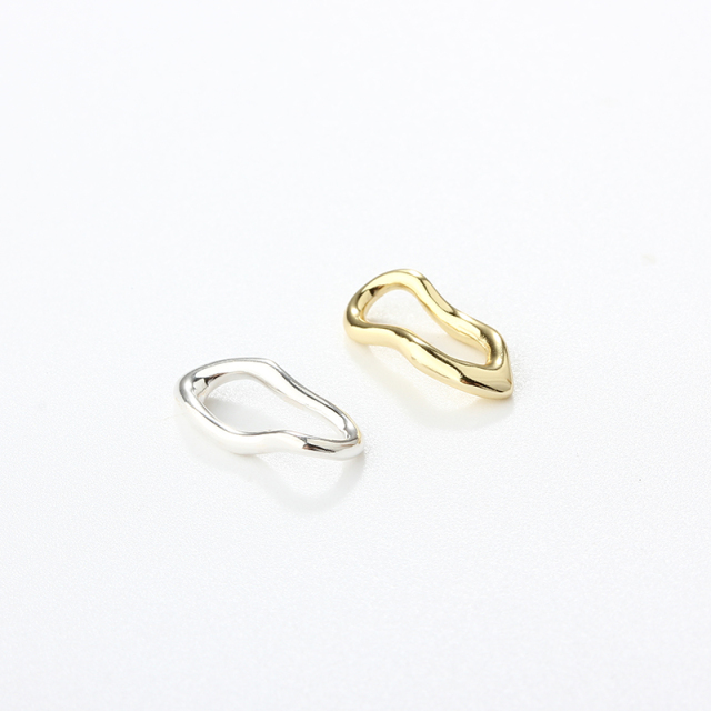 925 Sterling Silver Folded Geometry Ring Connector