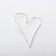 925 Sterling Silver Diamond-Cut Starry Heart Link Ring