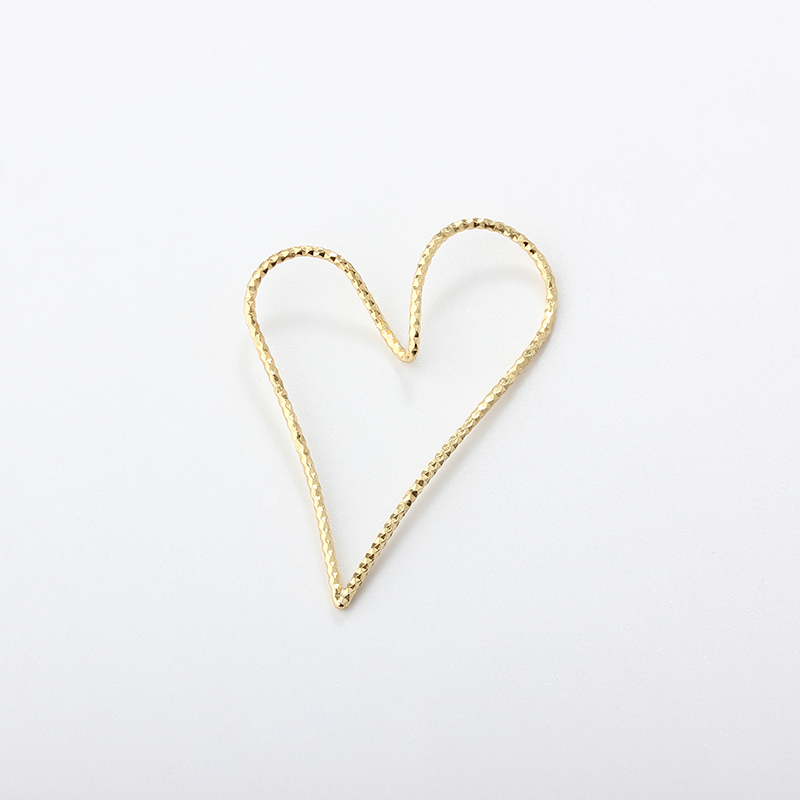 925 Sterling Silver Diamond-Cut Starry Heart Link Ring