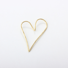 925 Sterling Silver Diamond-Cut Starry Heart Link Ring