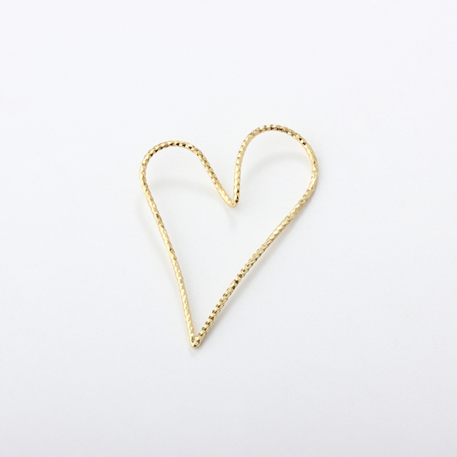 925 Sterling Silver Diamond-Cut Starry Heart Link Ring