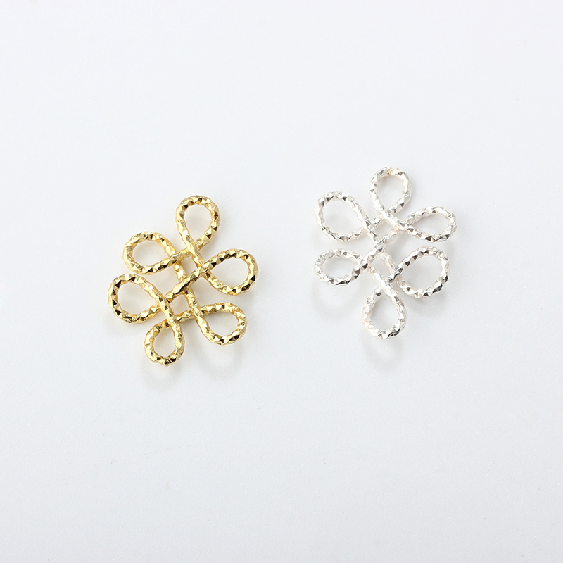 925 Sterling Silver Diamond-Cut Starry Chinese Knot Link Ring