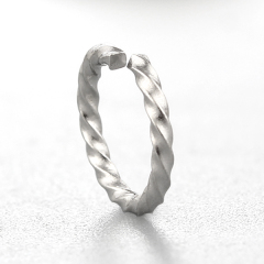 925 Sterling Silver Simple Twisted Open Rings