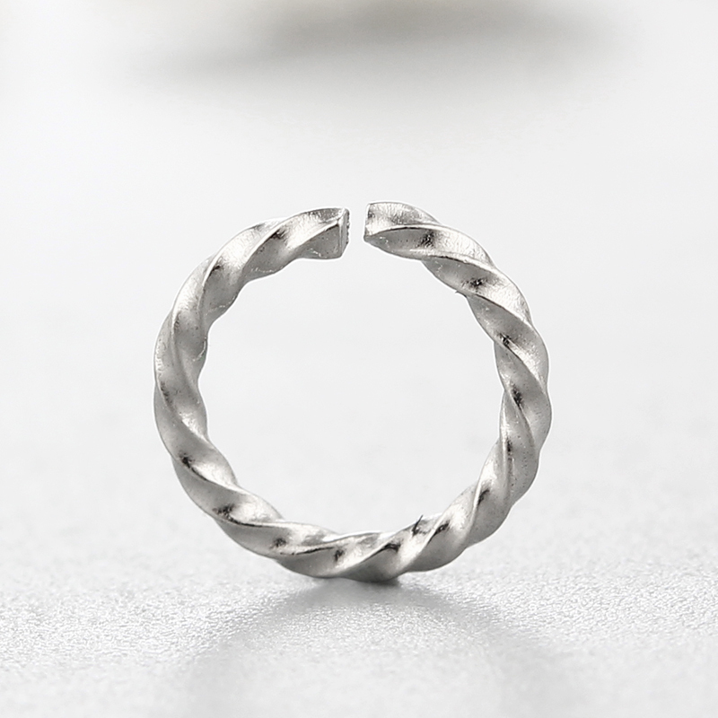 925 Sterling Silver Simple Twisted Open Rings