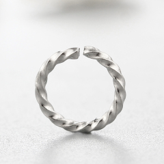 925 Sterling Silver Simple Twisted Open Rings