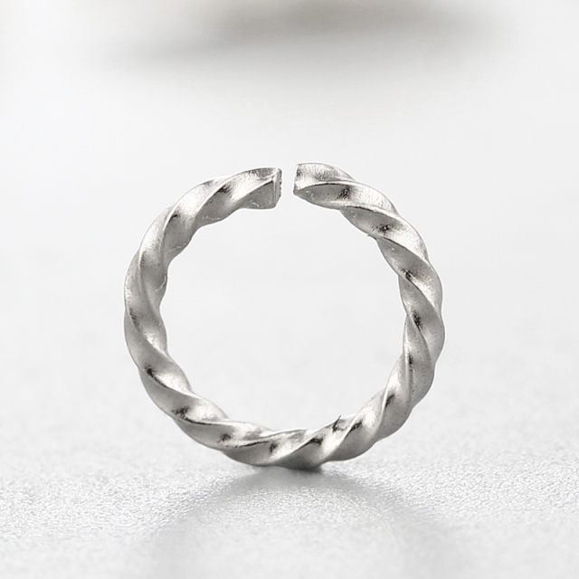 925 Sterling Silver Simple Twisted Open Rings