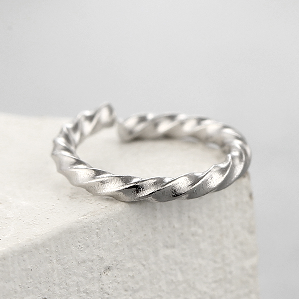 925 Sterling Silver Simple Twisted Open Rings