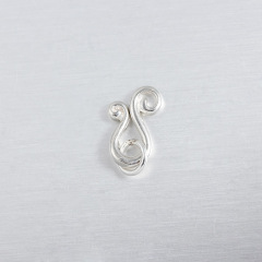 925 Sterling Silver Double Scroll End Hook Clasp Findings