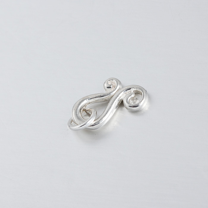 925 Sterling Silver Double Scroll End Hook Clasp Findings
