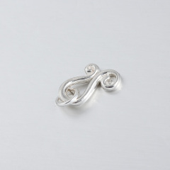 925 Sterling Silver Double Scroll End Hook Clasp Findings