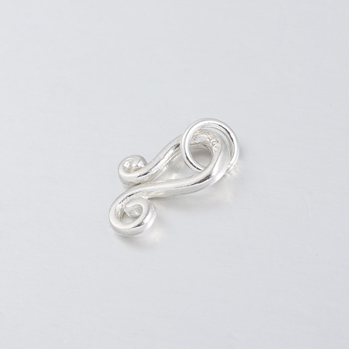 925 Sterling Silver Double Scroll End Hook Clasp Findings