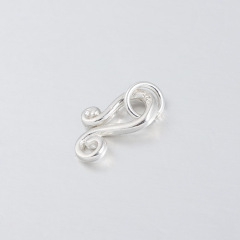 925 Sterling Silver Double Scroll End Hook Clasp Findings