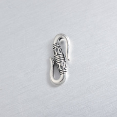 925 Sterling Silver Vintage Pattern S-Hook Clasp Findings