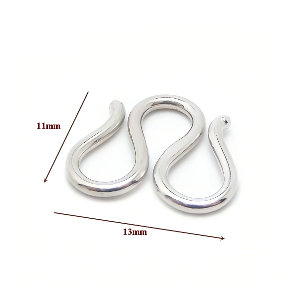 925 Sterling Silver W-Shaped Double Hook Clasp
