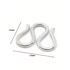 925 Sterling Silver W-Shaped Double Hook Clasp