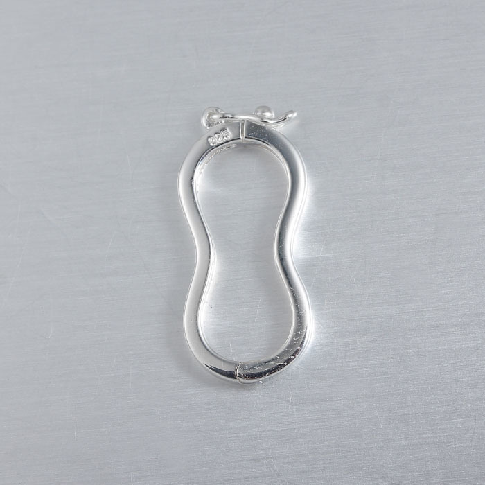 925 Sterling Silver Wave Spring Ring Clasp Findings