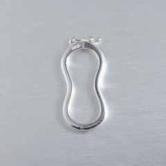 925 Sterling Silver Wave Spring Ring Clasp Findings