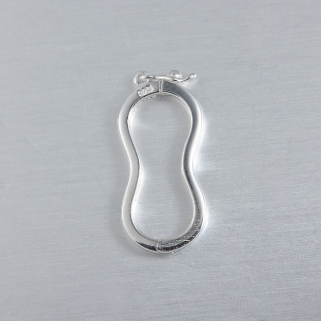 925 Sterling Silver Wave Spring Ring Clasp Findings