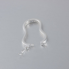 925 Sterling Silver Wave Spring Ring Clasp Findings