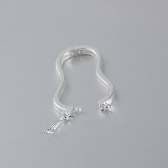 925 Sterling Silver Wave Spring Ring Clasp Findings