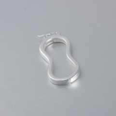 925 Sterling Silver Wave Spring Ring Clasp Findings