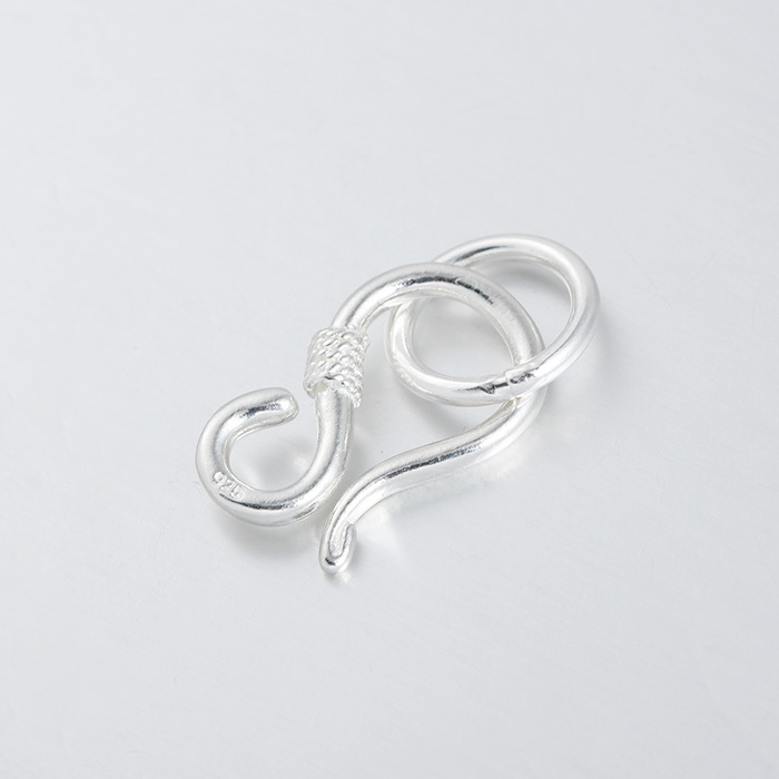 925 Sterling Silver Hook Clasp Findings With Textured Detail