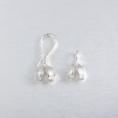 925 Sterling Silver Bud-Shaped Hook And Eye Clasp Findings