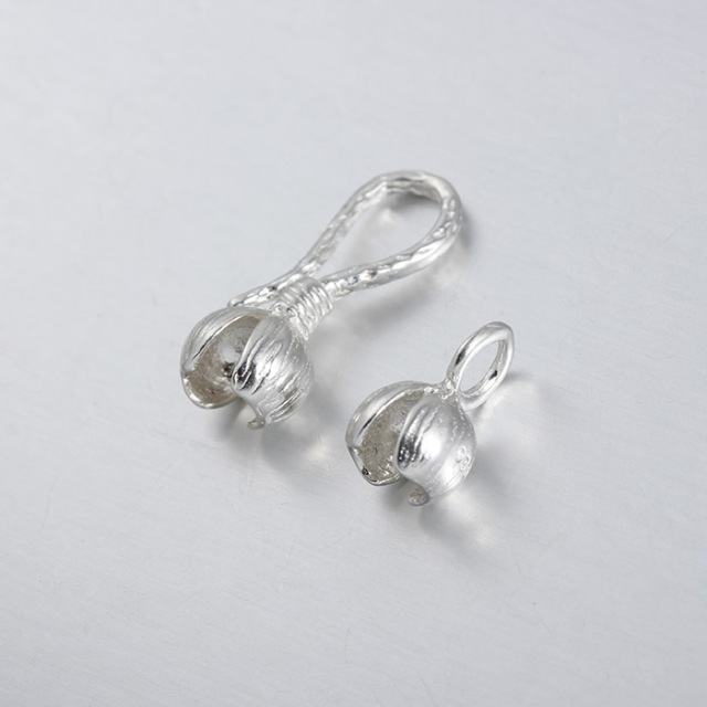 925 Sterling Silver Bud-Shaped Hook And Eye Clasp Findings