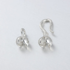 925 Sterling Silver Middle Size Flower S Hook Clasps