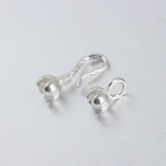 925 Sterling Silver Middle Size Flower S Hook Clasps