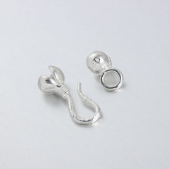 925 Sterling Silver Middle Size Flower S Hook Clasps