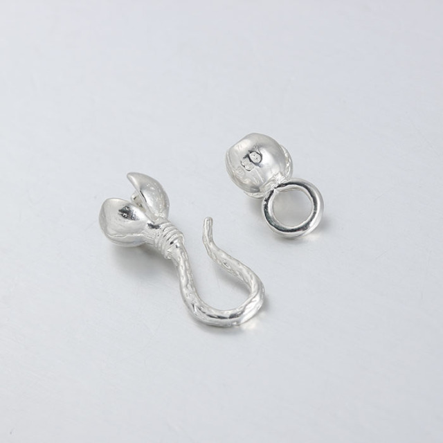 925 Sterling Silver Middle Size Flower S Hook Clasps
