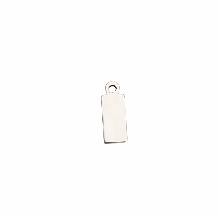 925 Sterling Silver 13*5mm Laser Square Name Tag