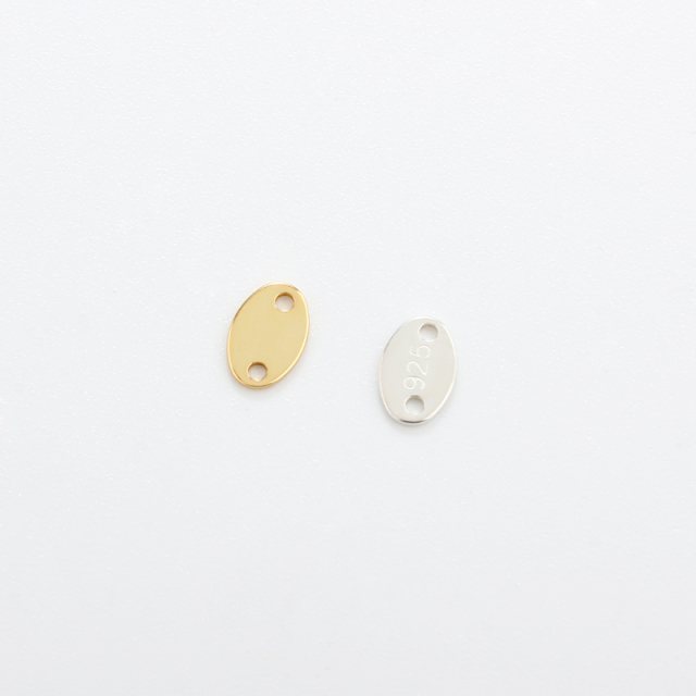 925 Sterling 6*4mm Silver Blank Oval Jewelry Tag