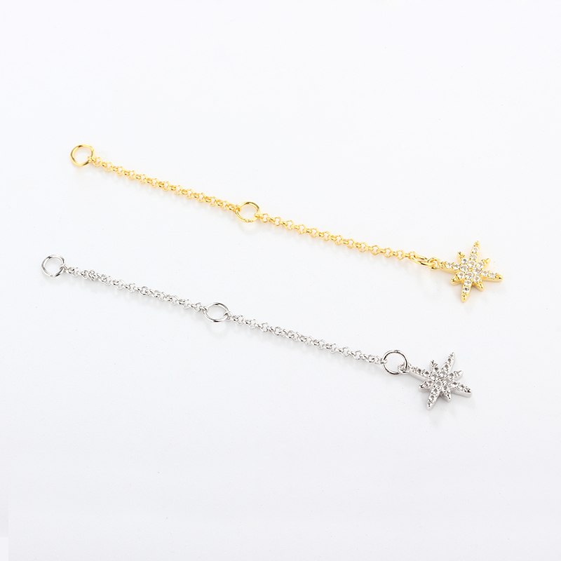925 Sterling Silver 1.5mm Rolo Chain Extender With Charm Ending