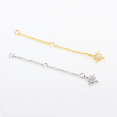925 Sterling Silver 1.5mm Rolo Chain Extender With Charm Ending