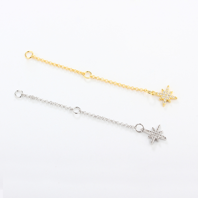 925 Sterling Silver 1.5mm Rolo Chain Extender With Charm Ending