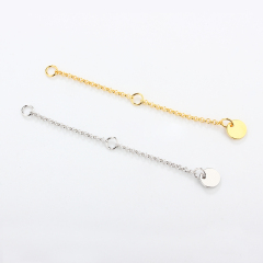 925 Sterling Silver 1.5mm Rolo Chain Extender With Charm Ending