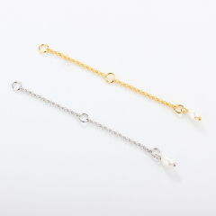 925 Sterling Silver 1.5mm Rolo Chain Extender With Charm Ending