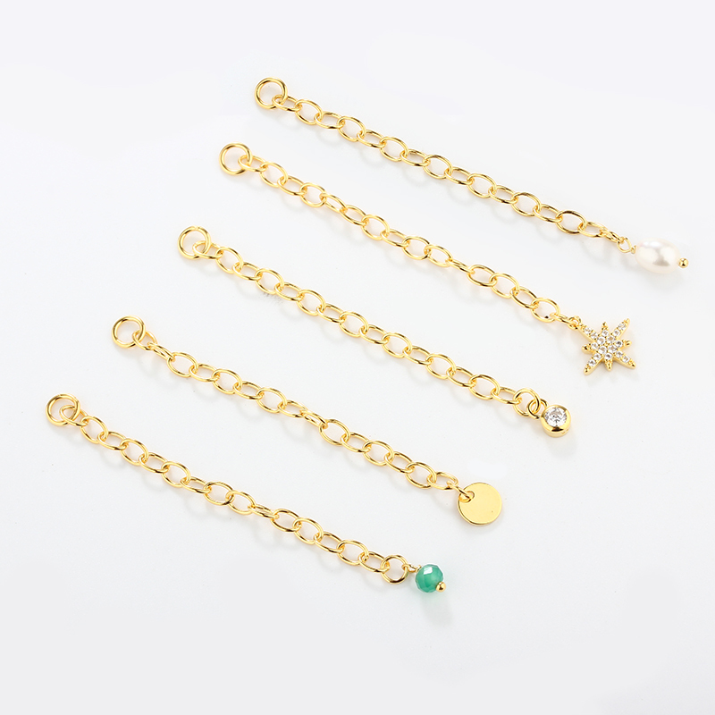 925 Sterling Silver 60c Cable Chain Extender With Charm Ending
