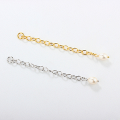 925 Sterling Silver 60c Cable Chain Extender With Charm Ending