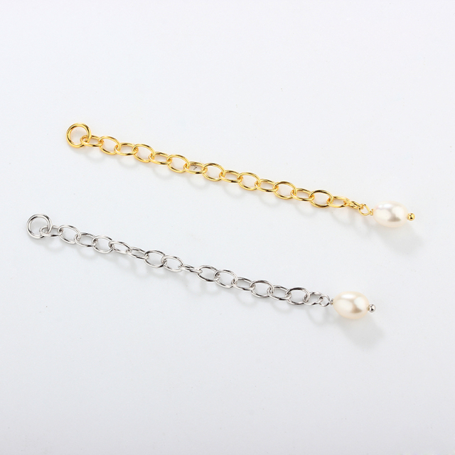 925 Sterling Silver 60c Cable Chain Extender With Charm Ending
