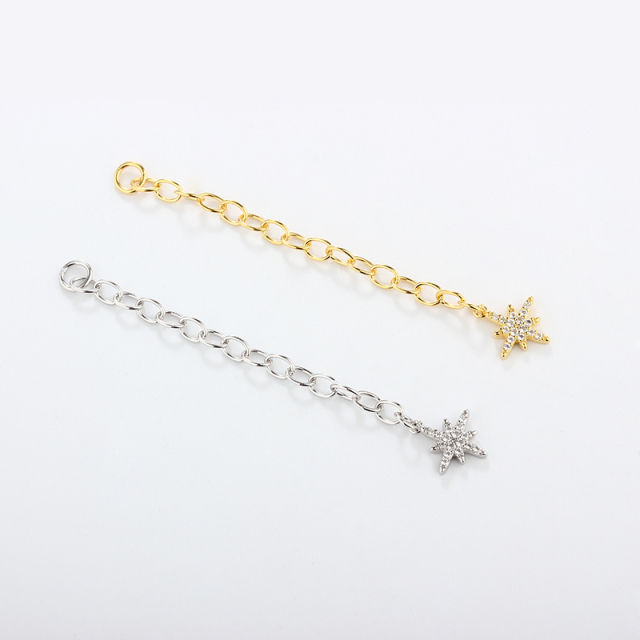 925 Sterling Silver 60c Cable Chain Extender With Charm Ending