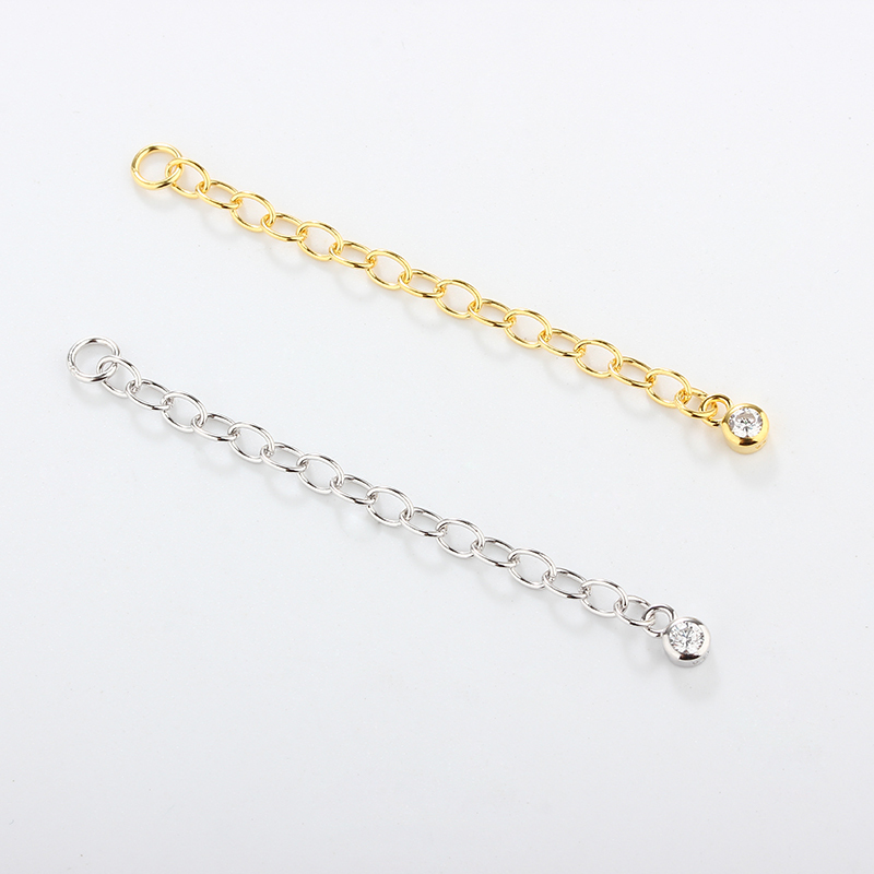 925 Sterling Silver 60c Cable Chain Extender With Charm Ending