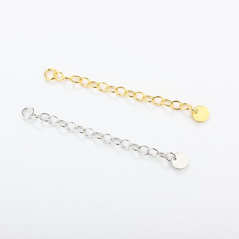 925 Sterling Silver 60c Cable Chain Extender With Charm Ending