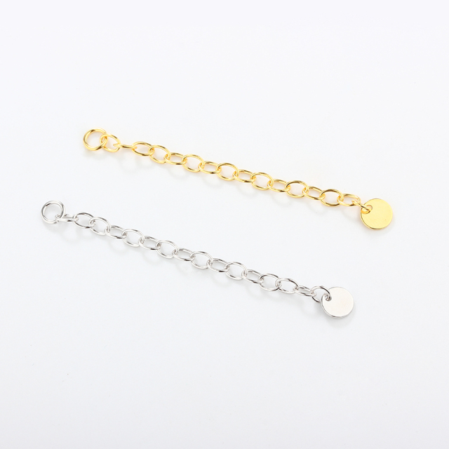 925 Sterling Silver 60c Cable Chain Extender With Charm Ending